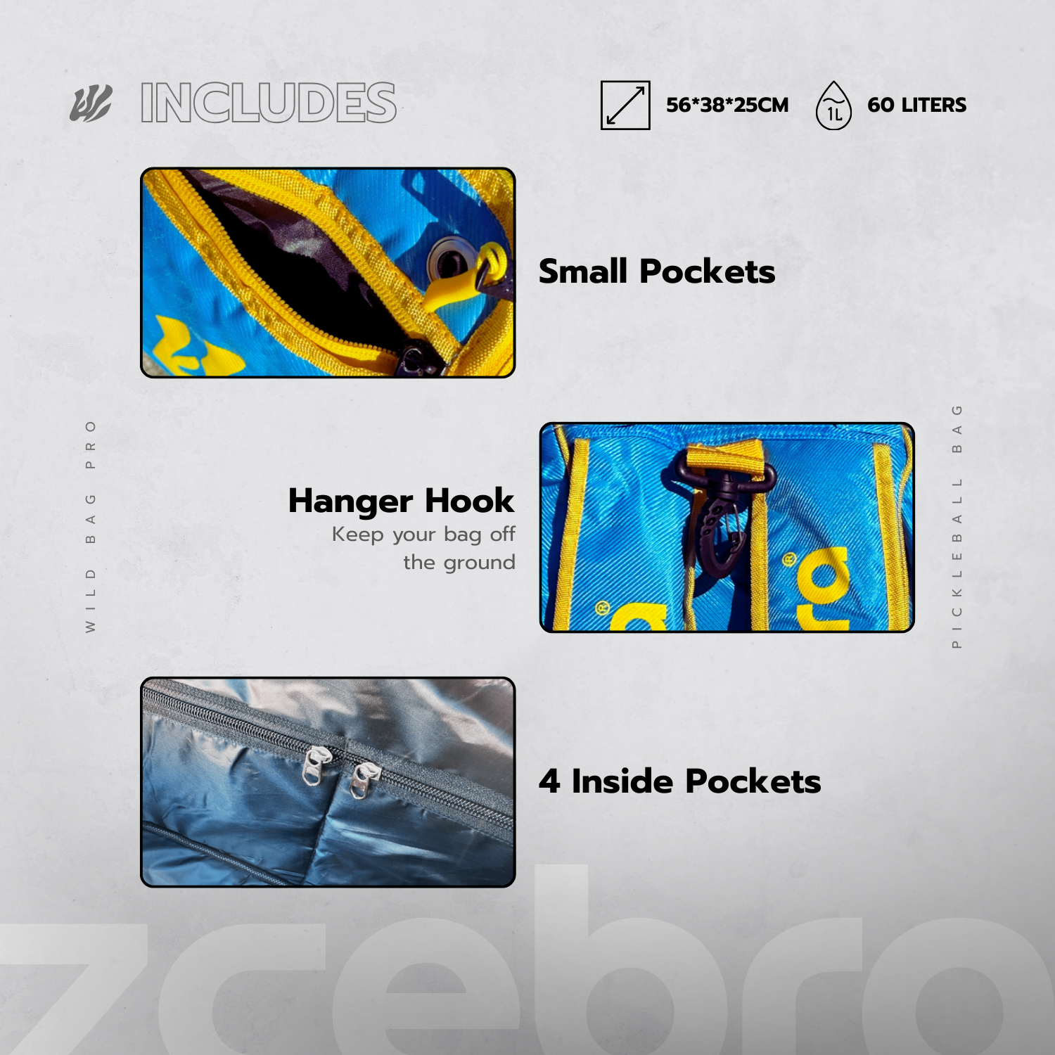 Pickleball Paddle Bag Zcebra Wild Bag